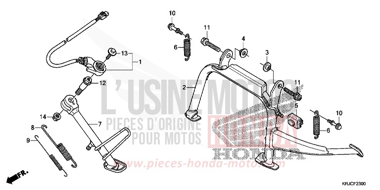 BEQUILLE de S-wing ABS PEARL NIGHTSTAR BLACK (NHA84) de 2012